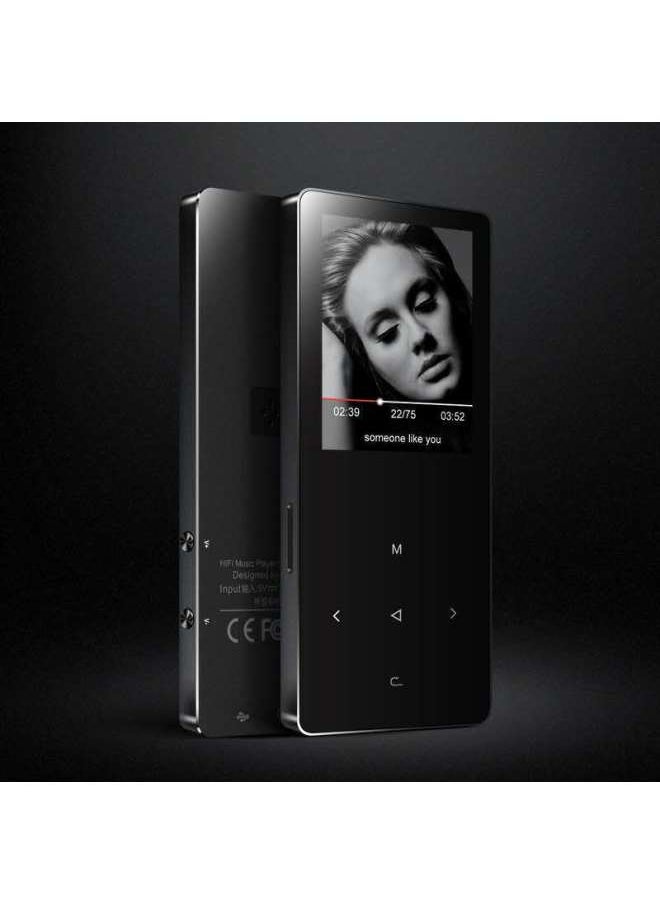 X2 Touch Screen MP3 Bluetooth External 1.8 Inch Bluetooth MP3 Player Metal Touch Screen Mp4 Music Player-Body Color:Black (Bluetooth + External)-Memory Capacity:4GB