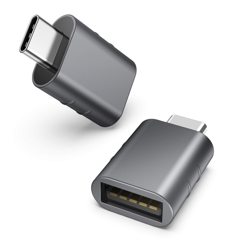 Syntech USB C to USB Adapter Pack of 2 USB C Male to USB 3.0 Female Adapter Compatible with MacBook Pro Air 2024, Microsoft Surface, iPad,Samsung Notebook, Dell XPS and More Type C Devices,Space Grey - Image 1