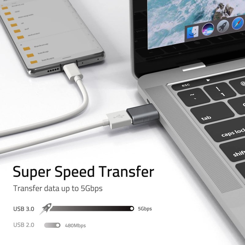 Syntech USB C to USB Adapter Pack of 2 USB C Male to USB 3.0 Female Adapter Compatible with MacBook Pro Air 2024, Microsoft Surface, iPad,Samsung Notebook, Dell XPS and More Type C Devices,Space Grey - Image 5