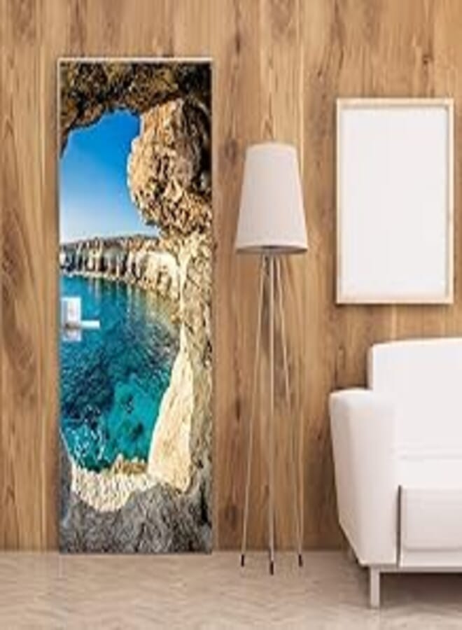 3D Wallpaper Sticker Ocean Cave Door Sticker Self adhesive Wall Stickers Home decoration Gifts Bedroom Wallpapers