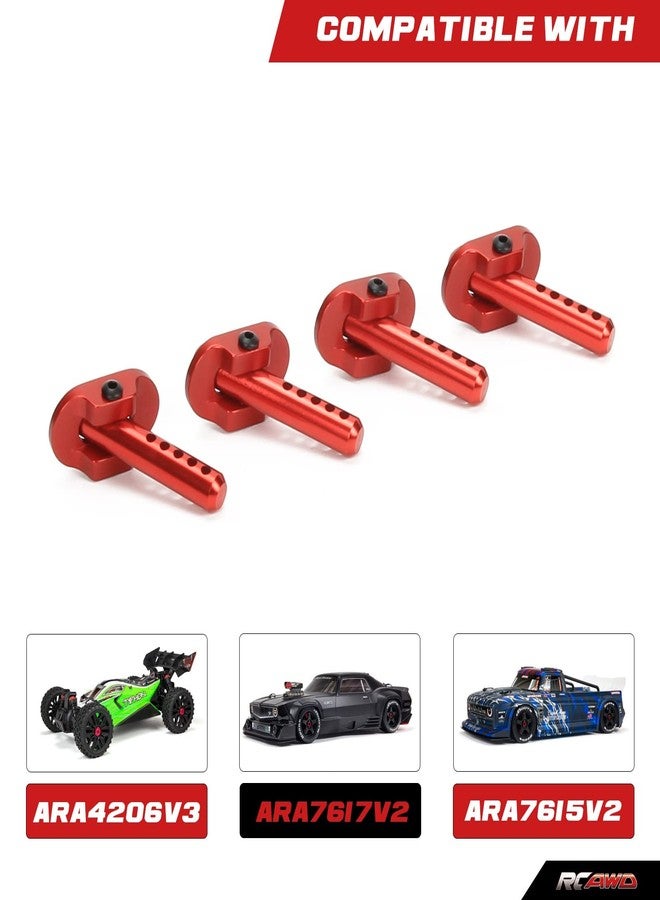 RCAWD مجموعة أعمدة هيكل من سبائك الألومنيوم من RCAWD لسيارات Arrma 3s Blx وMega550 Granite من 1 إلى 10 ومن 1 إلى 7 ومن 1 إلى 8 Blx (أحمر) - Image 4