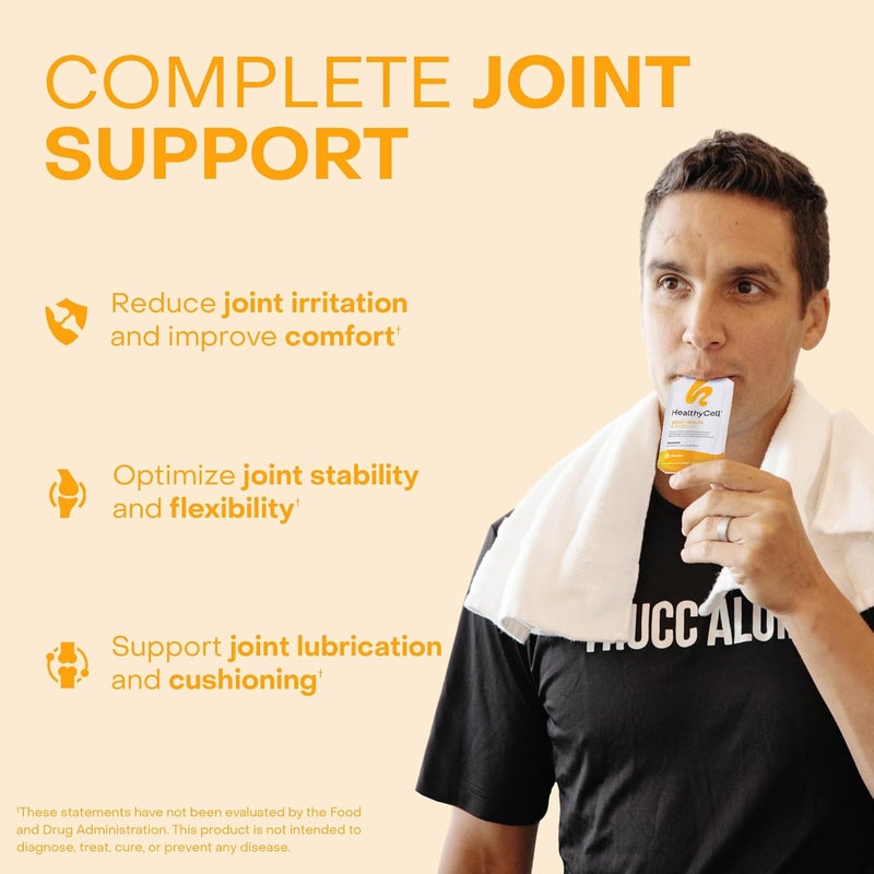 Healthycell Joint Health  Mobility Daily Liquid Supplement  Joint Support Supplement Inflammation Response Cartilage  Flexibility with Curcumin Glucosamine  Chondroitin  30 Gel Packs - Image 2
