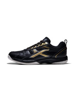 HUNDRED Unisex-Child Raze Non-Marking Cushion Badminton Shoe (Black::Gold, 2Uk), Multicolor  - Image 1