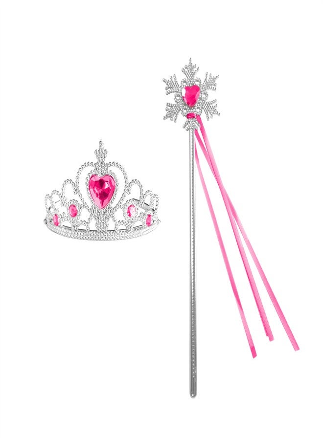 Loquat - hildren's Peach Heart with Diamond MagicCrown Set Princess Jewelry C Stick Rose Red - Image 1