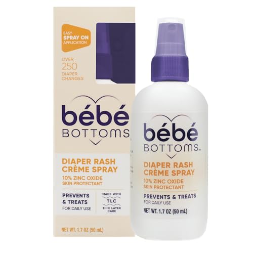 Taro Bébé Bottoms Baby Diaper Rash Cream Spray, No-Rub Touch Free Application for Sensitive Skin 1.7oz (50 ml) - Image 1
