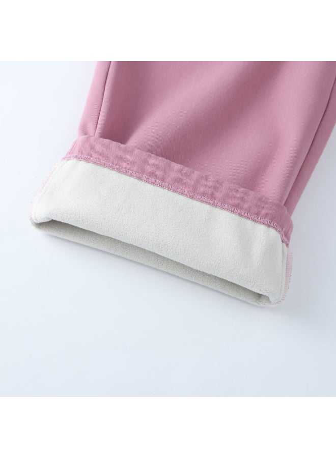 Annil Kids Boys Girls Winter Fleece Lined Warm Casual Loose Solid Thick Pants - Image 4