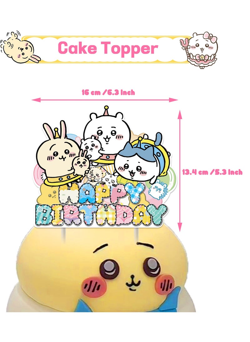 عام ديكور حفل عيد ميلاد بموضوع تشياكوا: علم عيد ميلاد تشياكوا، ديكور الكعكة، بطاقة، بالونات، ديكور معلق. - Image 2