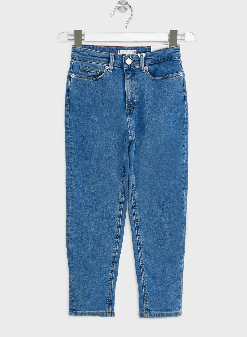 TOMMY HILFIGER Youth Mid Wash Tapered Jeans