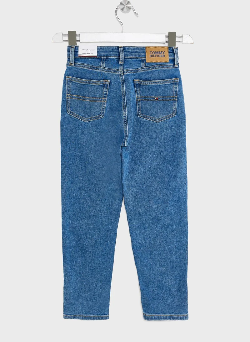 TOMMY HILFIGER Youth Mid Wash Tapered Jeans