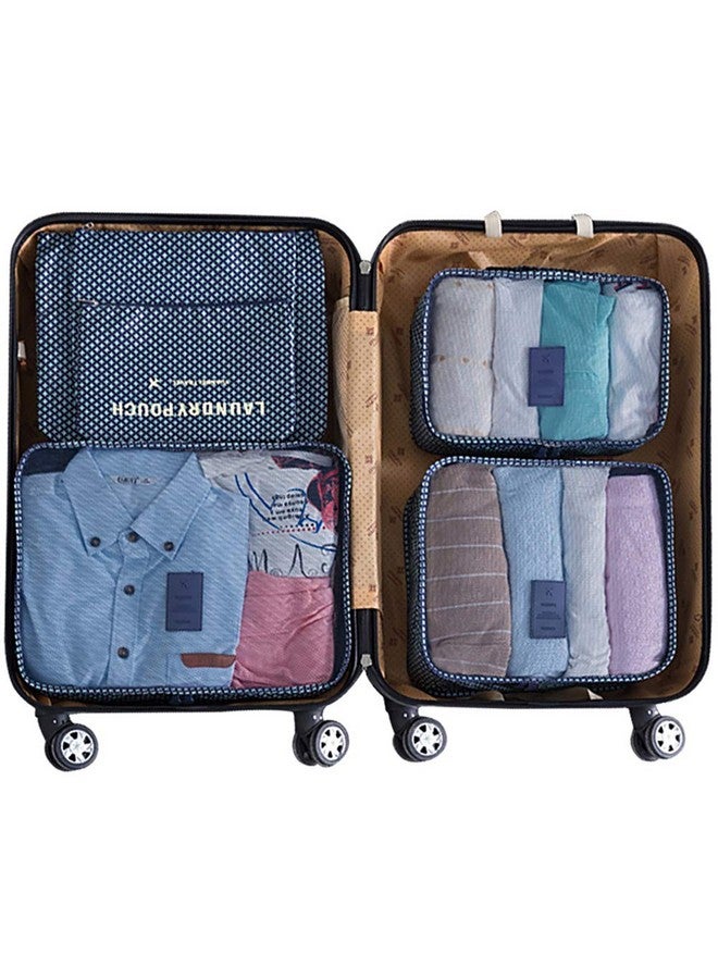 Mossio Packing Organizers,Mossio 7pc Small Medium Large Packing Cubes Set Garment Clothes Bag Navy Star - Image 3