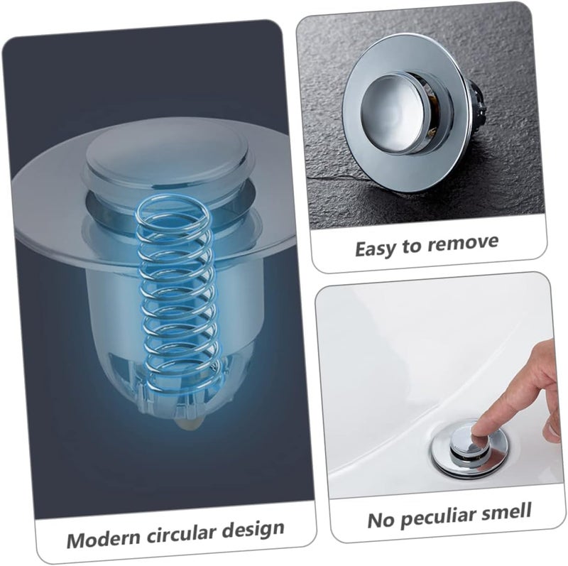 Alark Basin Drain Popup Filter Bathroom Kitchen Bounce Stopper Wash Basins Bath Stopper Simple Installation Anti-Clogging Metal Basin Flexible Bounce Drain Filter Bathroom Sink Strainer[6X6X5.5 CM] - Image 3