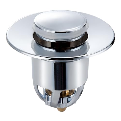 Alark Basin Drain Popup Filter Bathroom Kitchen Bounce Stopper Wash Basins Bath Stopper Simple Installation Anti-Clogging Metal Basin Flexible Bounce Drain Filter Bathroom Sink Strainer[6X6X5.5 CM] - Image 1