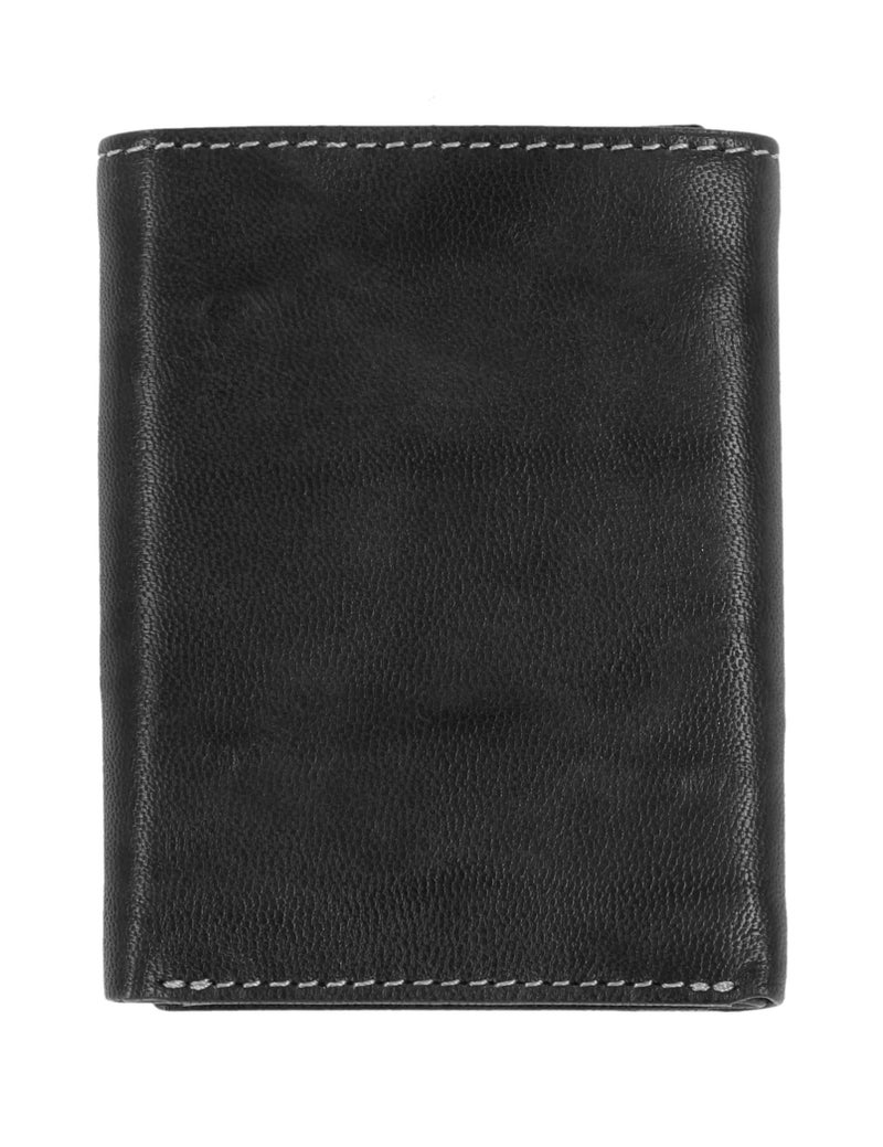 STEVE MADDEN محفظة ستيف مادن ثلاثية الطيات للرجال مع نافذة هوية، سوداء (عتيقة)، مقاس واحد - Image 4