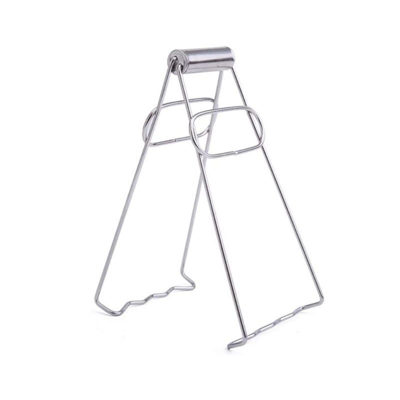 OLIREXD Universal Kitchen Stainless Steel Plate Lifter, Folding Hot Dish Plate Bowl Clip Plate Retriever Tongs - Image 1