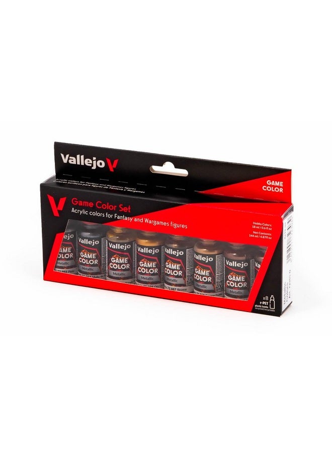 Vallejo - Paints: Game Color Paint: Metallic Colors 72303 8 Colors 17Ml Bottles Brilliant & Versatile Set For Stunning Model & Miniature Finishes - Image 1