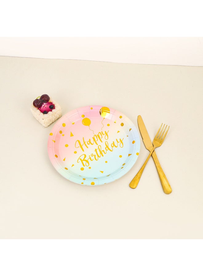 Pink Bronzing Small Dot Disposable Party Birthday Tableware Suit Paper Cup Paper Tray Paper Towel Decoration-Color:9 Ounces 16 Paper Cups 3 - Image 5