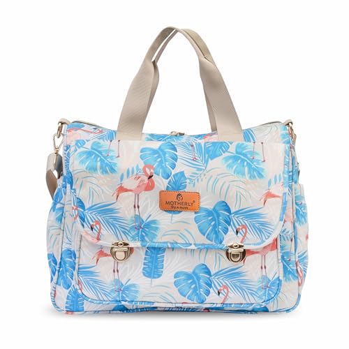 Motherly Glory Tote Diaper Bag for Mothers for Travel, Maternity Bag for Newborn Baby, Multiple Pocket Water Resistant Baby Bag (Flamingo) - Image 1