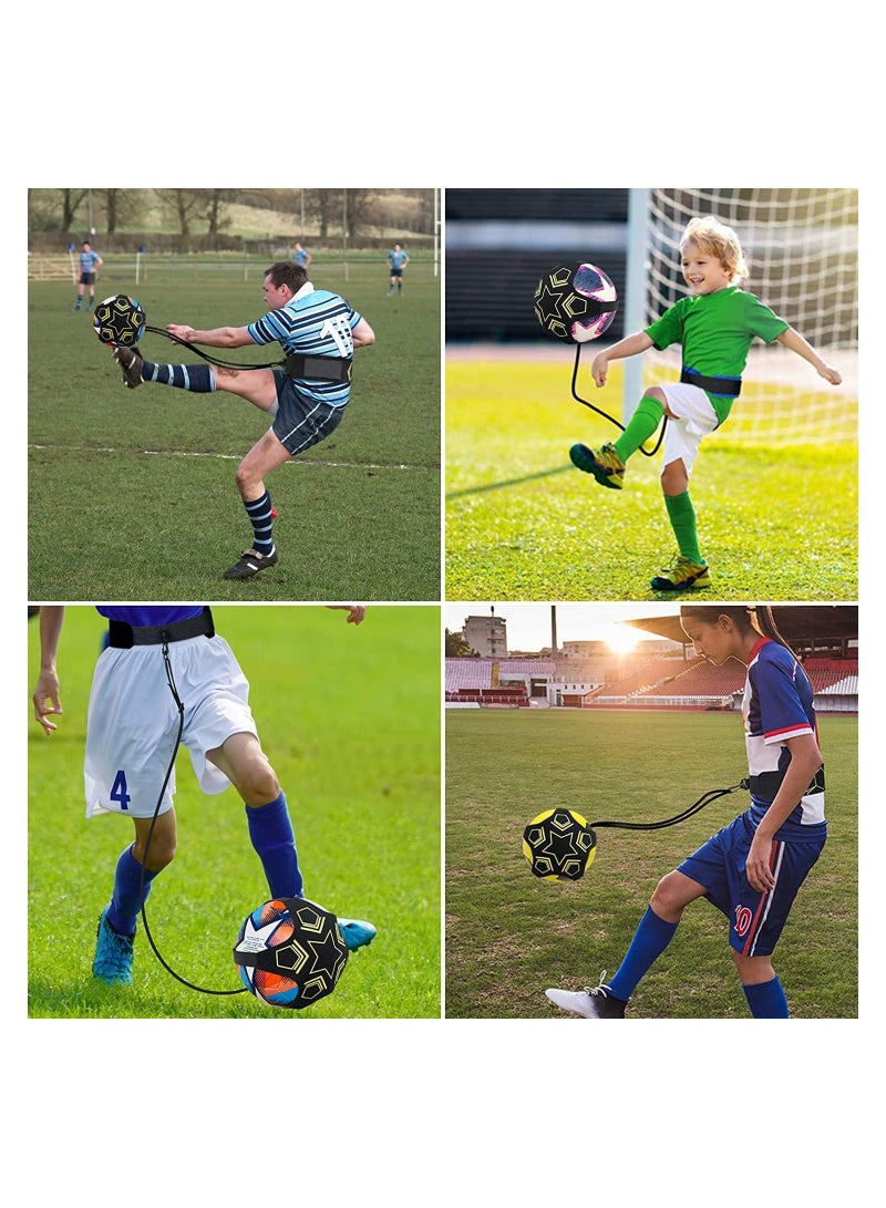 مدرب ركلات كرة القدم القابل للتعديل، حزام تدريب كرة القدم للأطفال والبالغين، معدات تطوير مهارات كرة القدم، مثالي لتحسين تقنيات كرة القدم، متوافق مع 3 إلى 5 كرات - Image 2