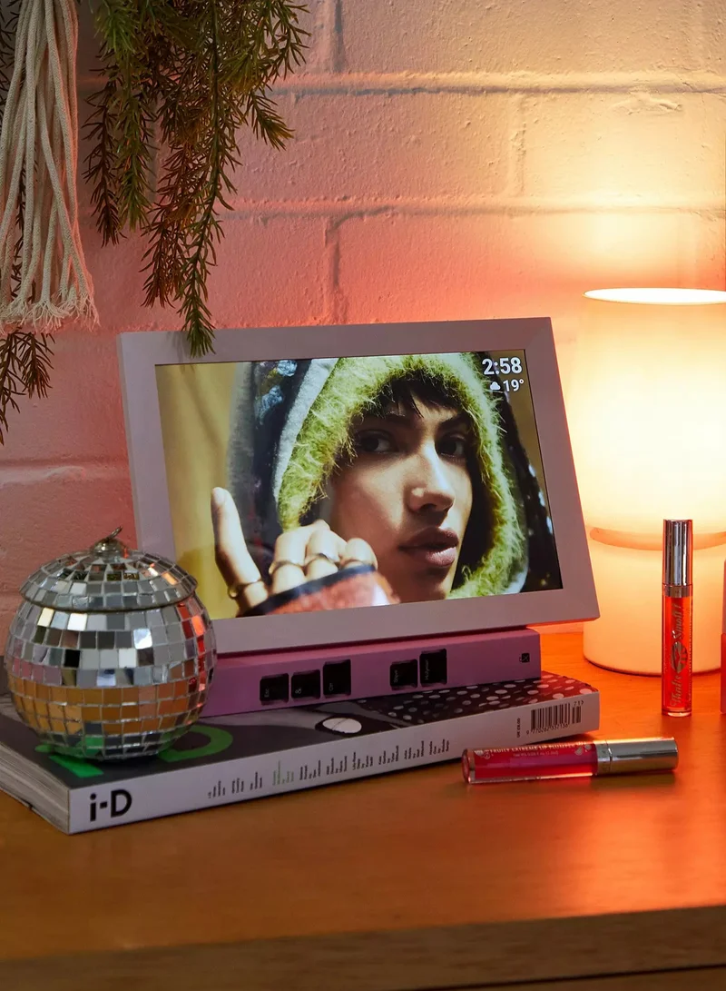 Pixie Smart Digital Photo Frame | WiFi Connected Picture & Video Display, Full HD, TouchScreen 10.1" size, Built-in Speaker, Type-C & Micro SD port, Great Gift for Family, Friends, Parents - Pink