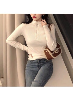 Generic 2022 Autumn Winter Slim Knit Turtleneck Sweater Black (love zipper)  - Image 4