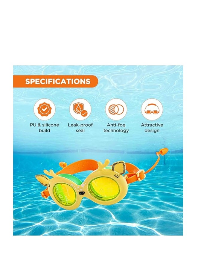 ENDLESS  EL1003 Children Swimming Goggle with Anti-Fog and UV Protection | Material : Silicon, PU | Attached Ear Buds and Adjustable Strap | Soft Silicone Gasket for Leak Proof | Hard Case  - Image 2
