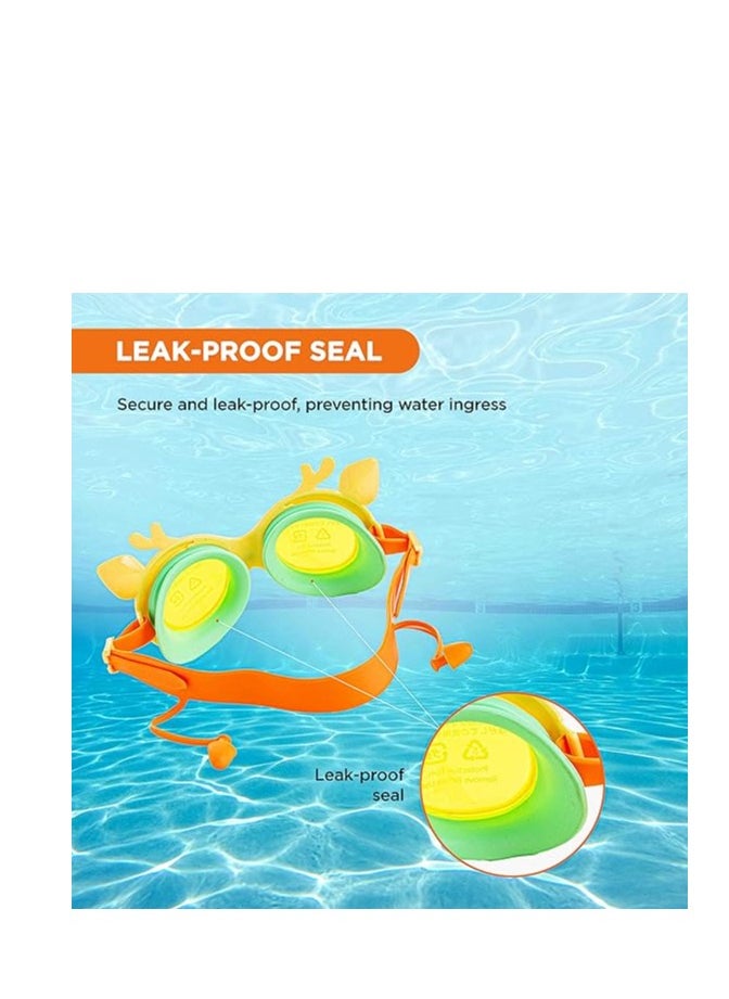 ENDLESS  EL1003 Children Swimming Goggle with Anti-Fog and UV Protection | Material : Silicon, PU | Attached Ear Buds and Adjustable Strap | Soft Silicone Gasket for Leak Proof | Hard Case  - Image 4