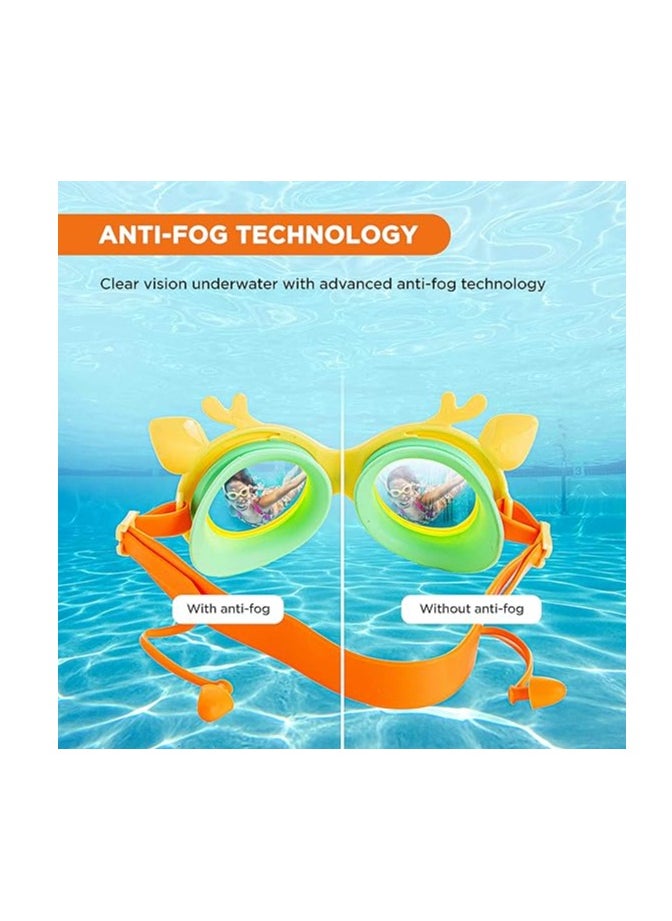 ENDLESS  EL1003 Children Swimming Goggle with Anti-Fog and UV Protection | Material : Silicon, PU | Attached Ear Buds and Adjustable Strap | Soft Silicone Gasket for Leak Proof | Hard Case  - Image 5