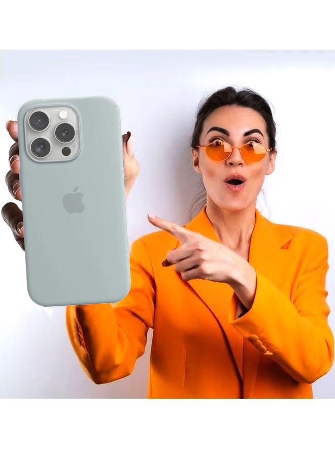 KASTWAVE iPhone 14 Pro Max Silicone Case Cover, Liquid Gel Soft Ultra Slim Shockproof Back Cover Full Body Protection, Easy To Disassemble，Light Grey - Image 4