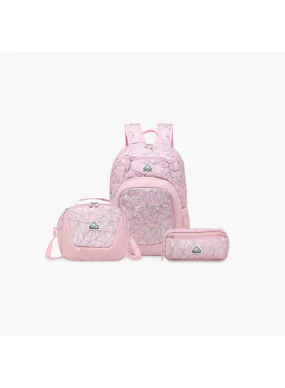 Kappa Girls Printed School Backpack with Lunch Bag and Pencil Pouch set