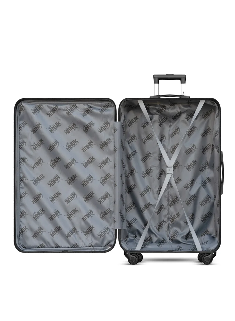MNUK Pilgrimage Checked Luggage | Hardside Soft Handle Trolley with TSA Lock | 360° 4 Wheeler| Medium-24 Inch, Gold