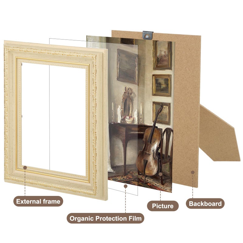 Foxtell 10 Pack Vintage Picture Frames for Wall or Tabletop Display Ornate Vintage Picture Frames Vintage Wall Art for Gallery Bedroom Living Room Antique Photo Frame for Wall DÃ©cor - Image 3