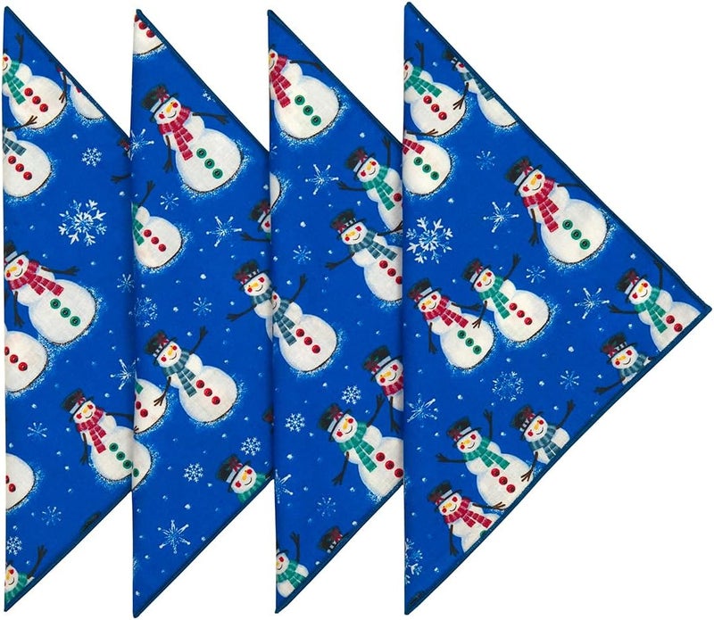 Decorative Things Christmas Napkins Cloth Napkins Christmas Table Decor Christmas Table Setting Winter Wonderland Snowman Decor Cotton Linen Napkins 18 Dinner Set 4 - Image 2