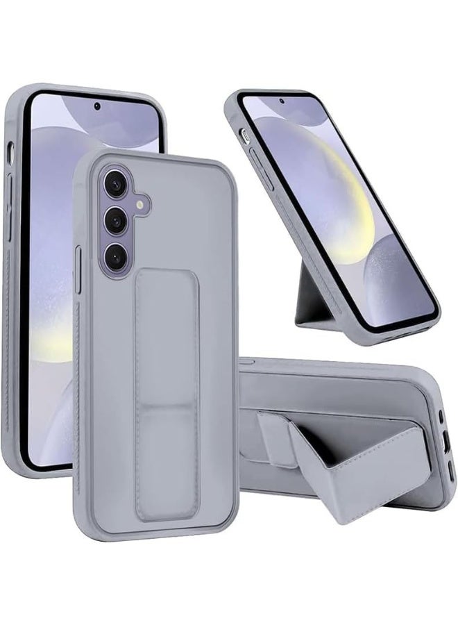 Denx Samsung Galaxy A17 Case with Kickstand and Magnetic Holder, Premium Vertical Strap and Grip with Silicone Holder, multiple viewing positions for Samsung Galaxy A17 (Dark Gray) - Image 1