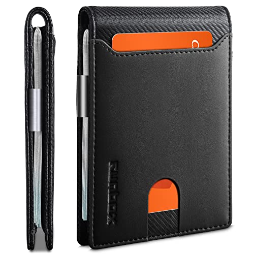 RUNBOX Slim Wallets for Men - Leather Money Clip Mens Wallet - RFID Blocking Front Pocket Bifold Wallet - Thin Credit Card Holder with Gift Box - Image 1