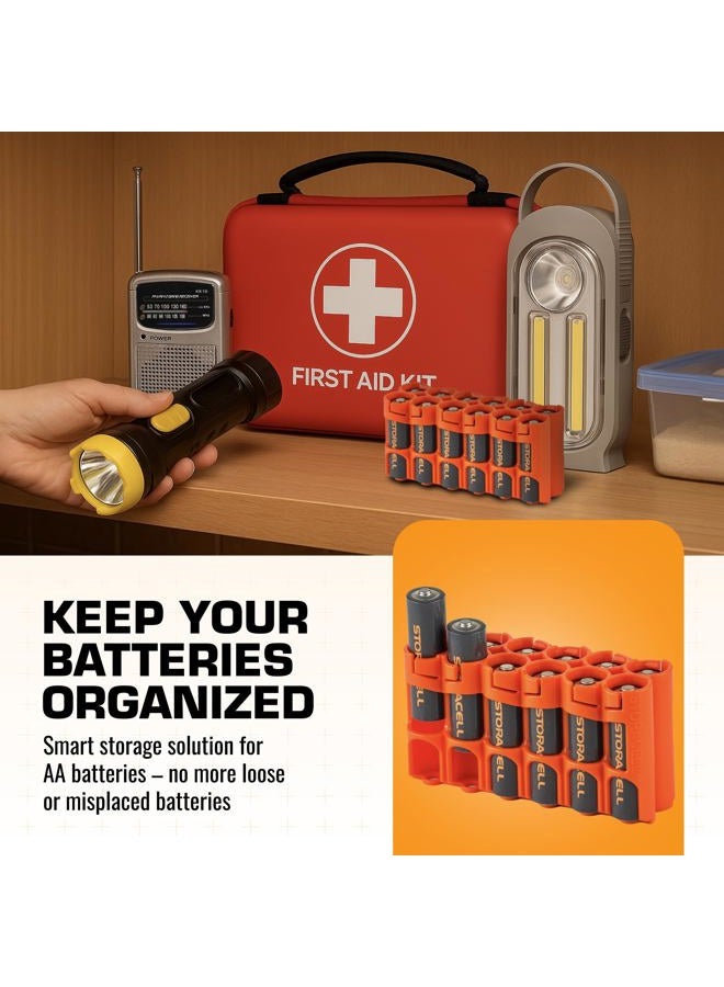 Storacell AA Battery Storage Caddy, Orange, Holds 12 Batteries (Not included) - Image 2