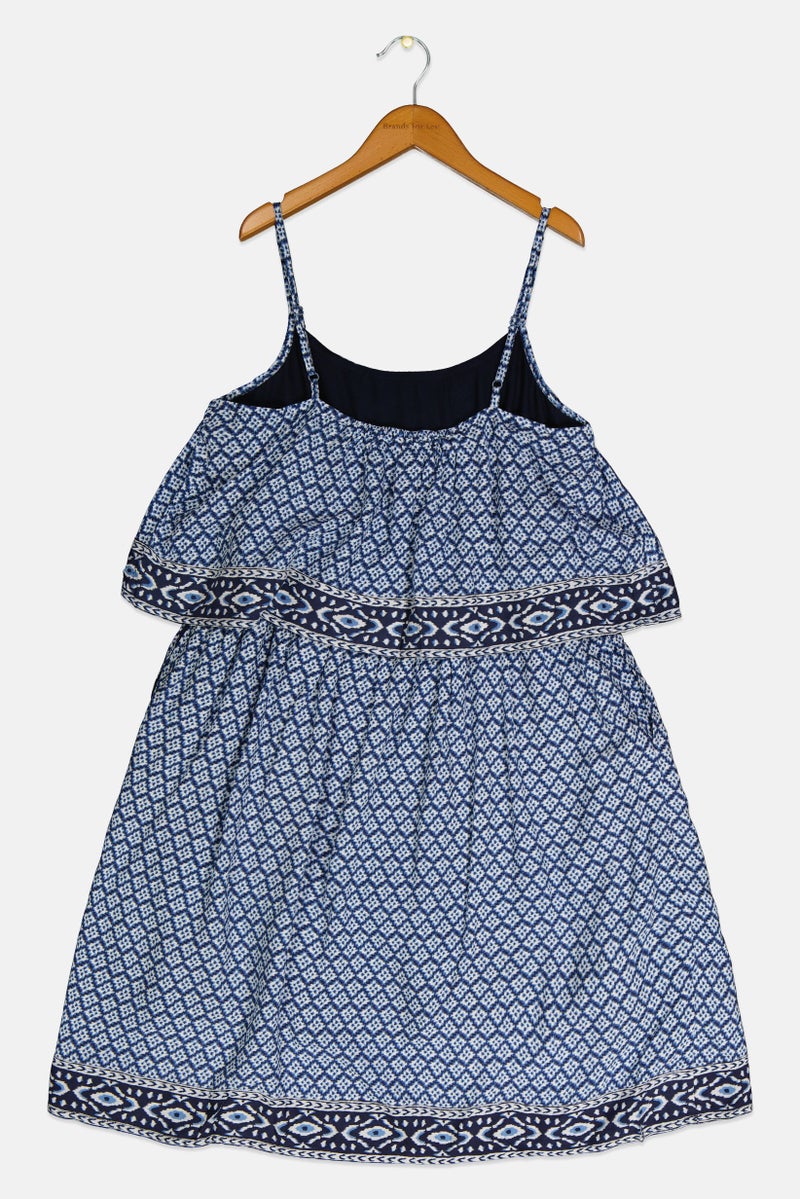 Pepe Jeans فستان بنات للأطفال بطبعة شاملة، كحلي - Image 2