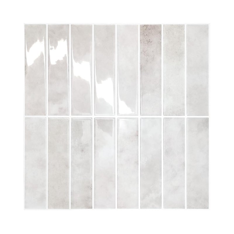 Alwayspon 10 Sheets 12 x12inch Beige 3D Vinyl Backsplash Tiles SelfAdhesive Peel and Stick Wall Tile Stickers Stick on Subway Tiles for Kitchen Bathroom Wall - Image 2