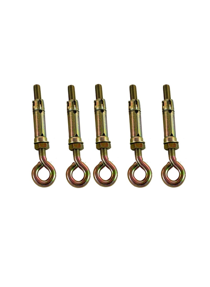 High Strength Metal Sleeve Shield Closed Hook/Eye Hook | Open Hook Anchor Bolt Pack of 5 (CLOSED HOOK, 12 MM)  - Image 1