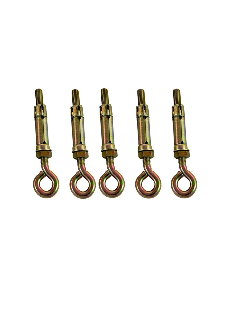 High Strength Metal Sleeve Shield Closed Hook/Eye Hook | Open Hook Anchor Bolt Pack of 5 (CLOSED HOOK, 12 MM)  - Image 2