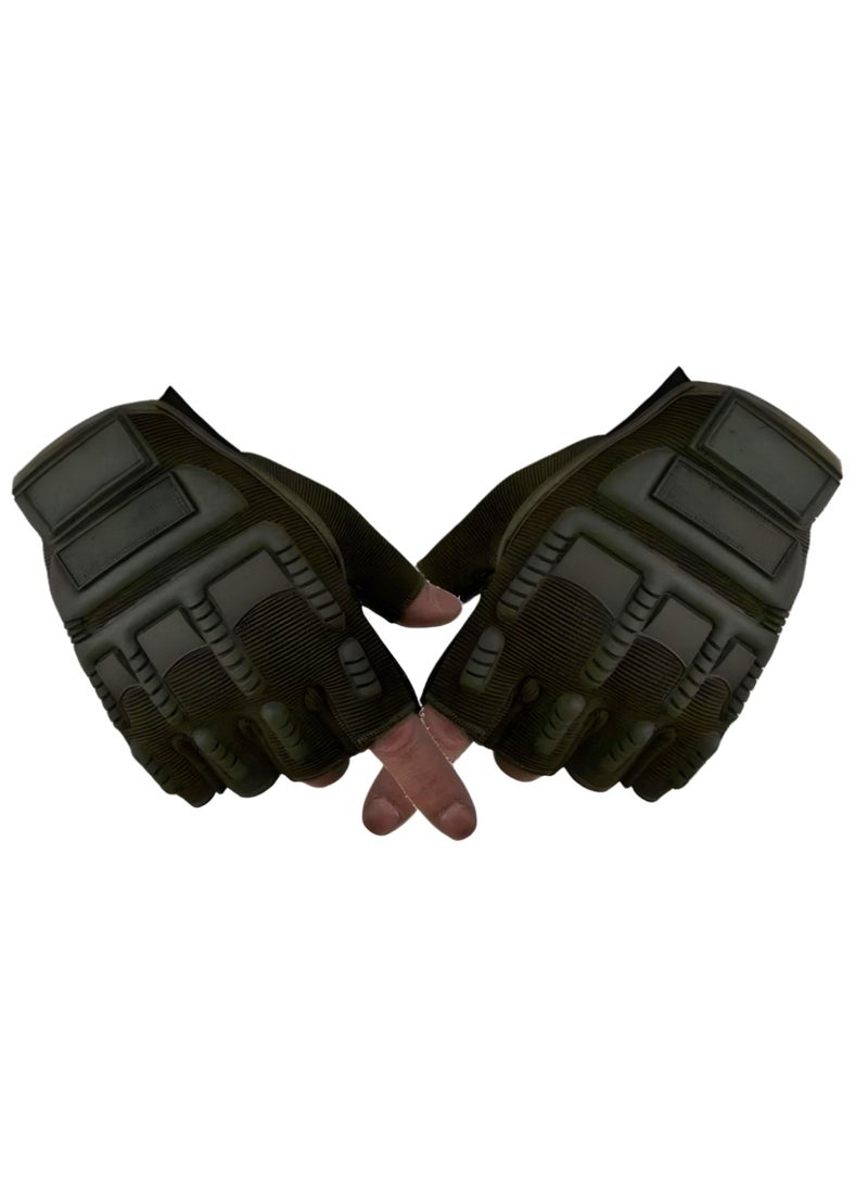 قفازات جلد نصف اصابع للأنشطة الرياضية والدراجات النارية - Image 1