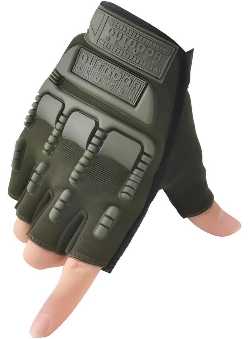 قفازات جلد نصف اصابع للأنشطة الرياضية والدراجات النارية - Image 3