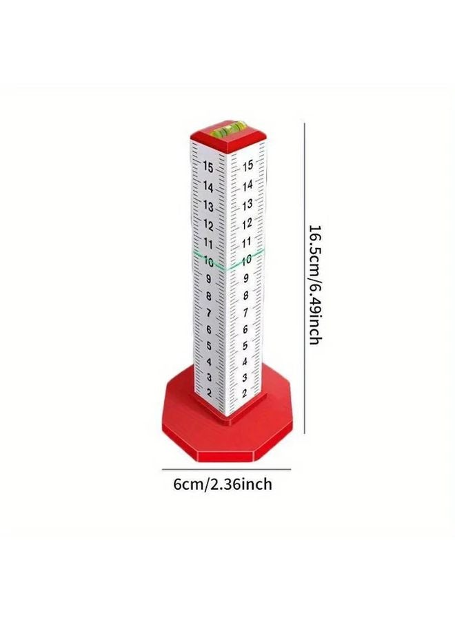 Red 2pcs Tile Leveling Ruler with Spirit Level Industrial Measuring Tool - Image 3