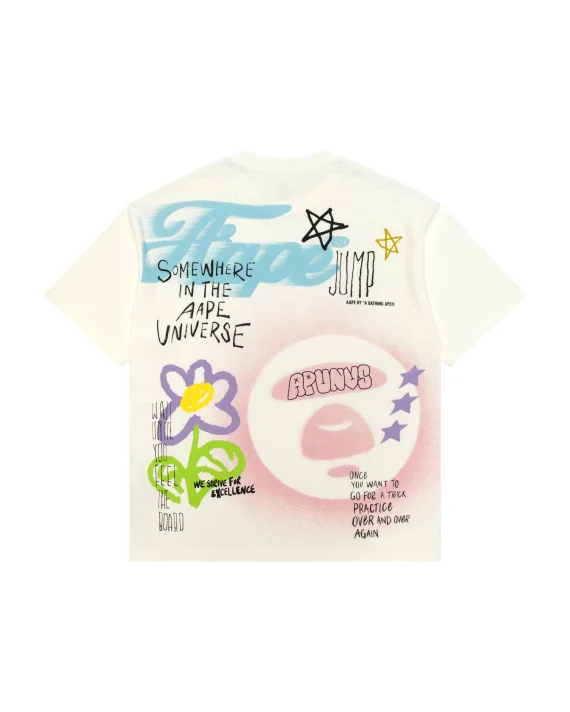 AAPE AAPEUNVS graffiti print tee