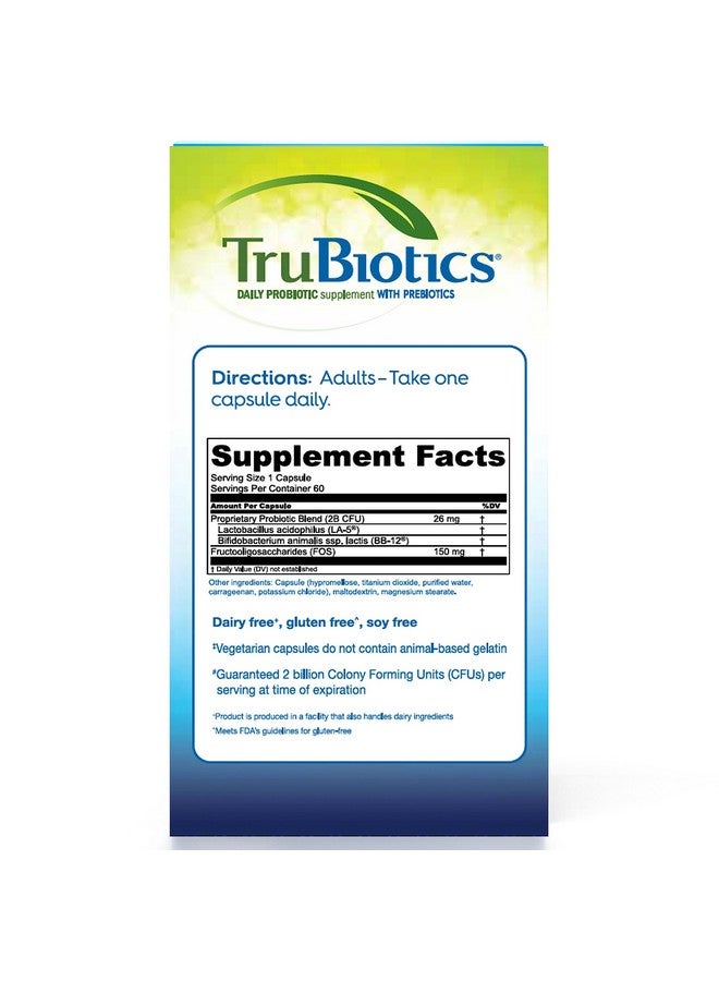 TruBiotics Probiotics for Digestive & Immune Health, Supports Regularity & Helps Relieve Abdominal Discomfort, Gas & Bloating, 2 Clinically Studied Probiotic Strains, Plus Prebiotics, 60 Capsules - Image 5