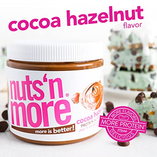 nuts'n more Nuts N More Cocoa Hazelnut Butter Spread  High Protein Low Carb Low Sugar Gluten Free NonGMO AllNatural Keto Nut Butter Snack 15oz Jar - Image 5