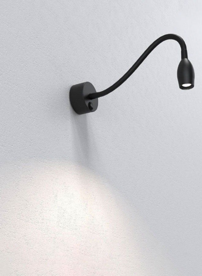 إنارة سيرة إنارة جداري بجانب السرير لغرف النوم او الفنادق بيضاوي المنيوم ورملايت  3 وات أسود B8101 - Image 2