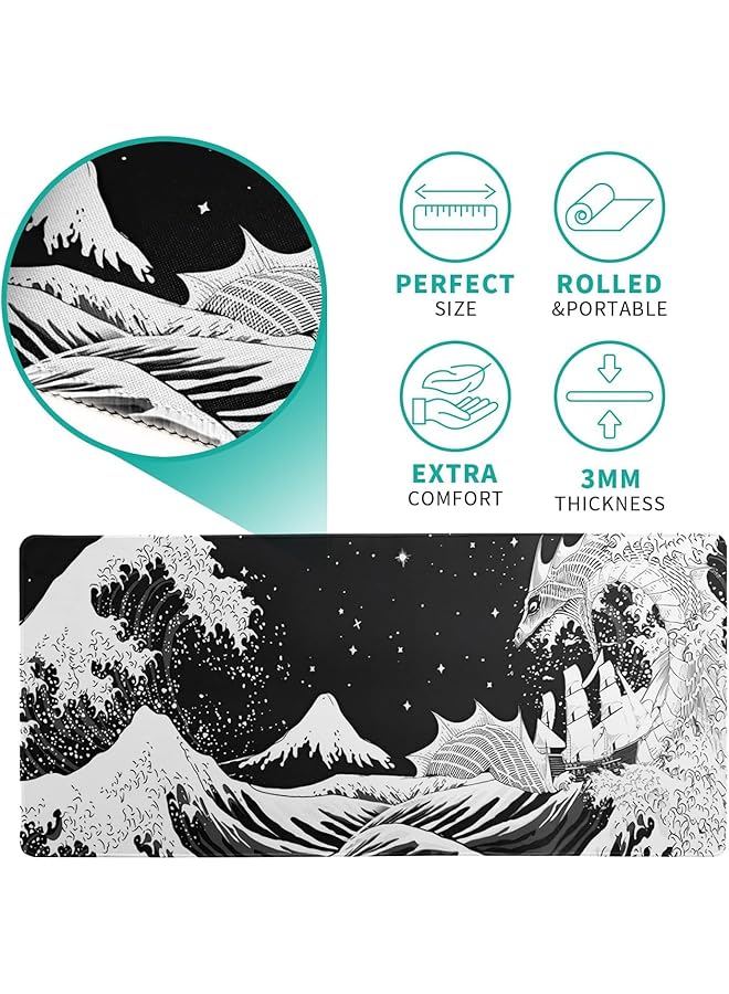 erorex Large Mouse Pad Gaming Mouse Pad Slip Rubber Base Water Resist Keyboard Pad Large Gaming Mouse Pad Xl With Stitched Edges Desk Pad For Office And Home.· - Image 4