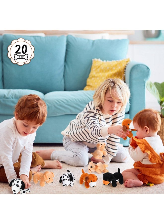 Sosation 20 Pcs Mini Plush Stuffed Puppy Bulk Back To School Gift Dog Party Favor Gift Toy Soft Plush Dog For Goodie Bag Fillers Kids Baby Show Birthday Carnival Prize Party(Vivid Color,Spot Style) - Image 5