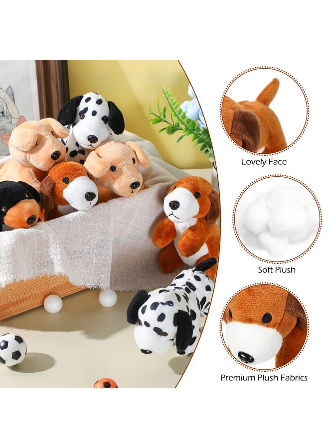 Sosation 20 Pcs Mini Plush Stuffed Puppy Bulk Back To School Gift Dog Party Favor Gift Toy Soft Plush Dog For Goodie Bag Fillers Kids Baby Show Birthday Carnival Prize Party(Vivid Color,Spot Style) - Image 2