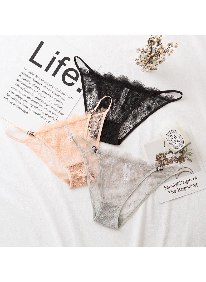 3 Pack Sheer Panties Seamless Ultra Thin Ultra Transparent Lace - Image 1